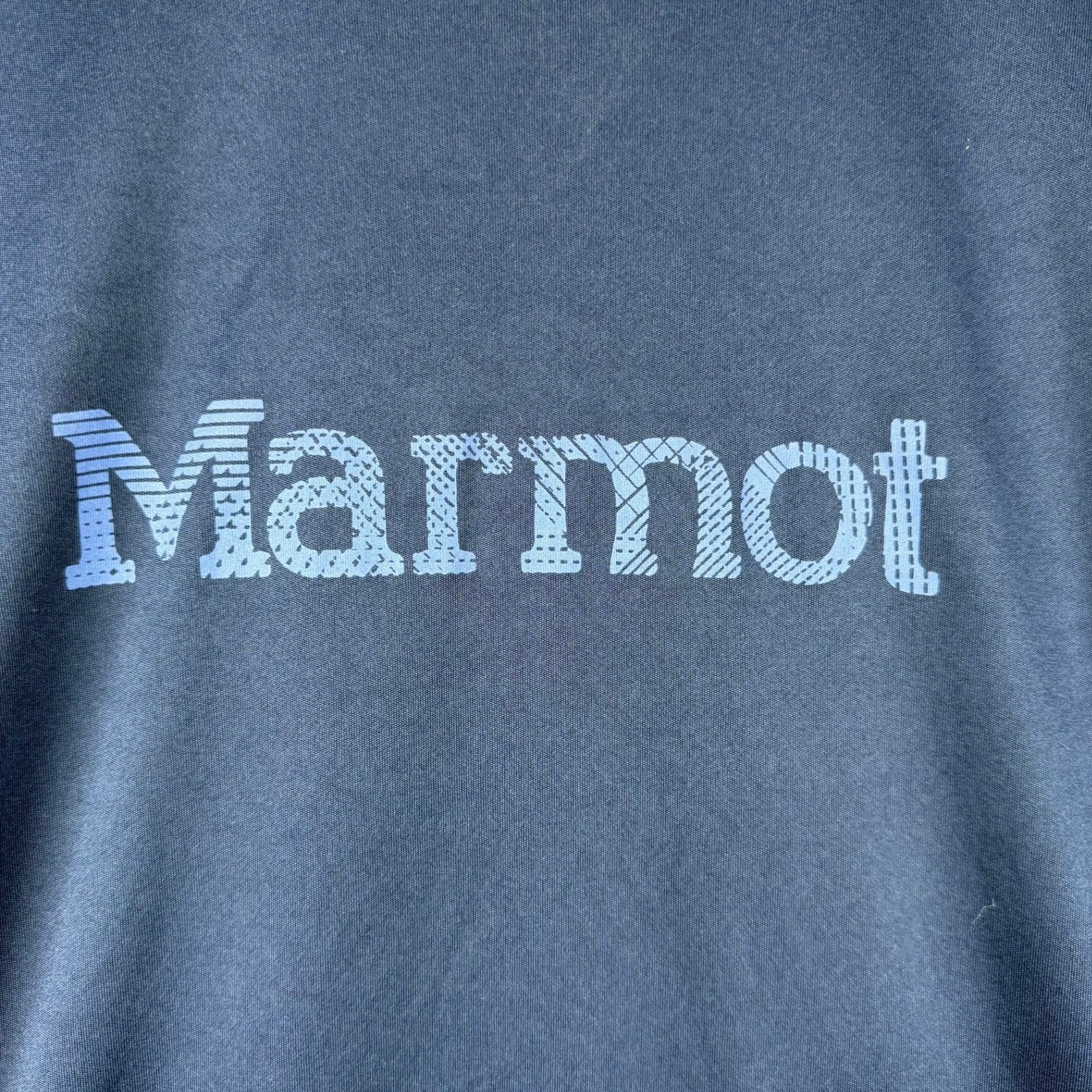 Marmot Mens XXL Long Sleeve Performance Shirt Navy Blue Graphic Logo Activewear gallery