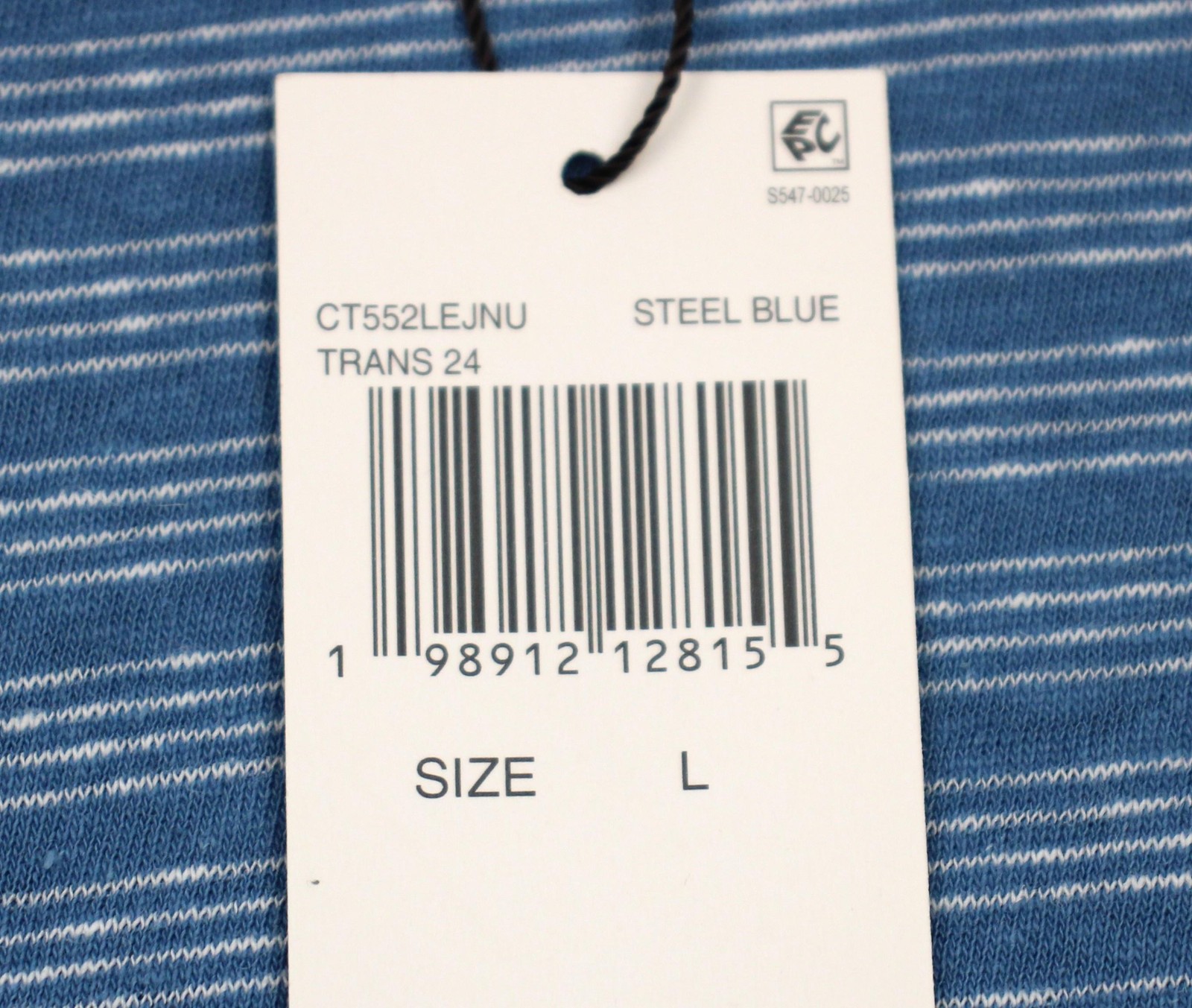 Michael Kors Shirt Mens Large Steel Blue Striped Linen Cotton Crew Neck Tee NWT gallery