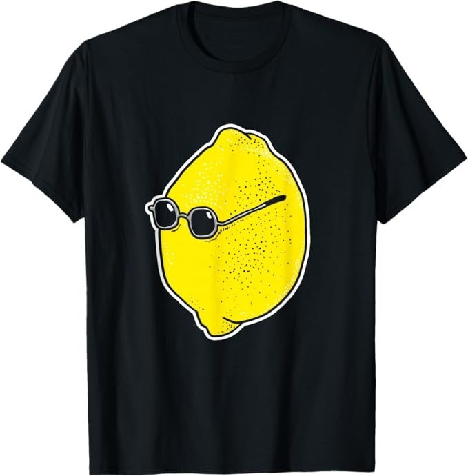 John Lemon T-Shirt Funny Lemon Meme with Sunglasses T-Shirt Black gallery