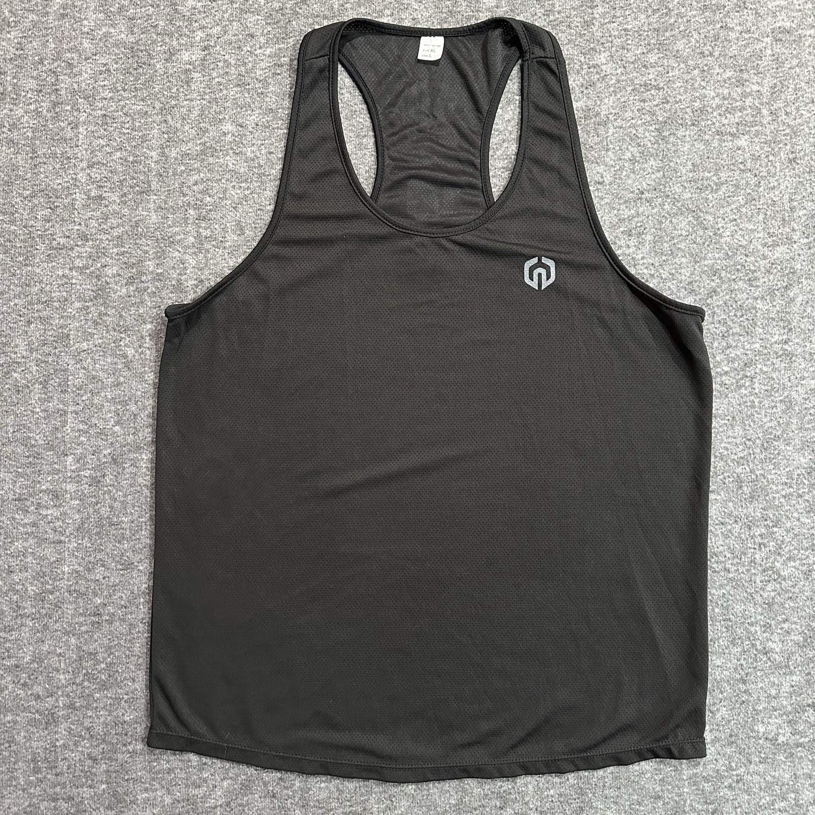Neleus Men’s Black Mesh Performance Racerback Tank Top Size Large Gym