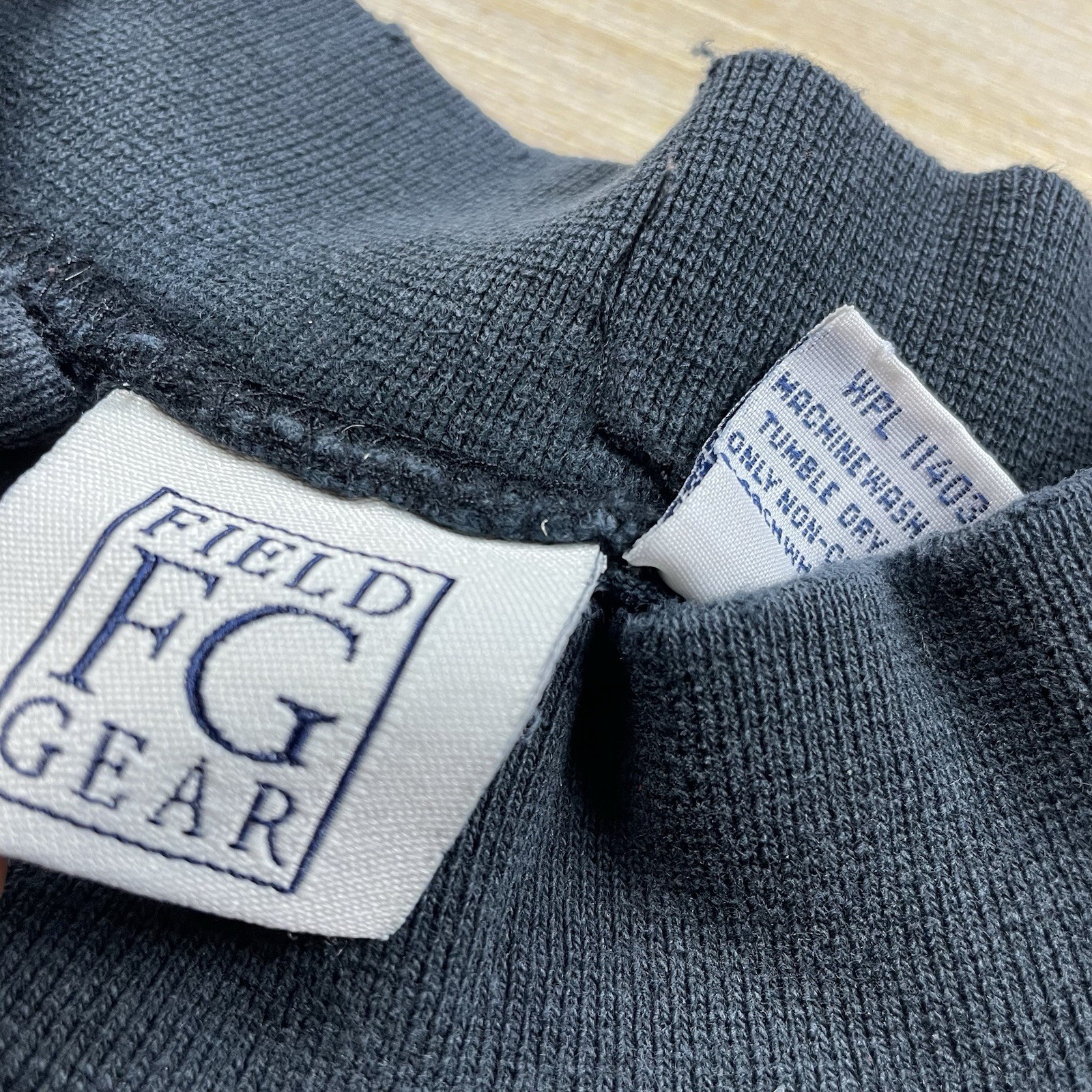 vtg 90s Faded Black Mock Neck Distressed Field Gear L Basic T Shirt Essential gallery