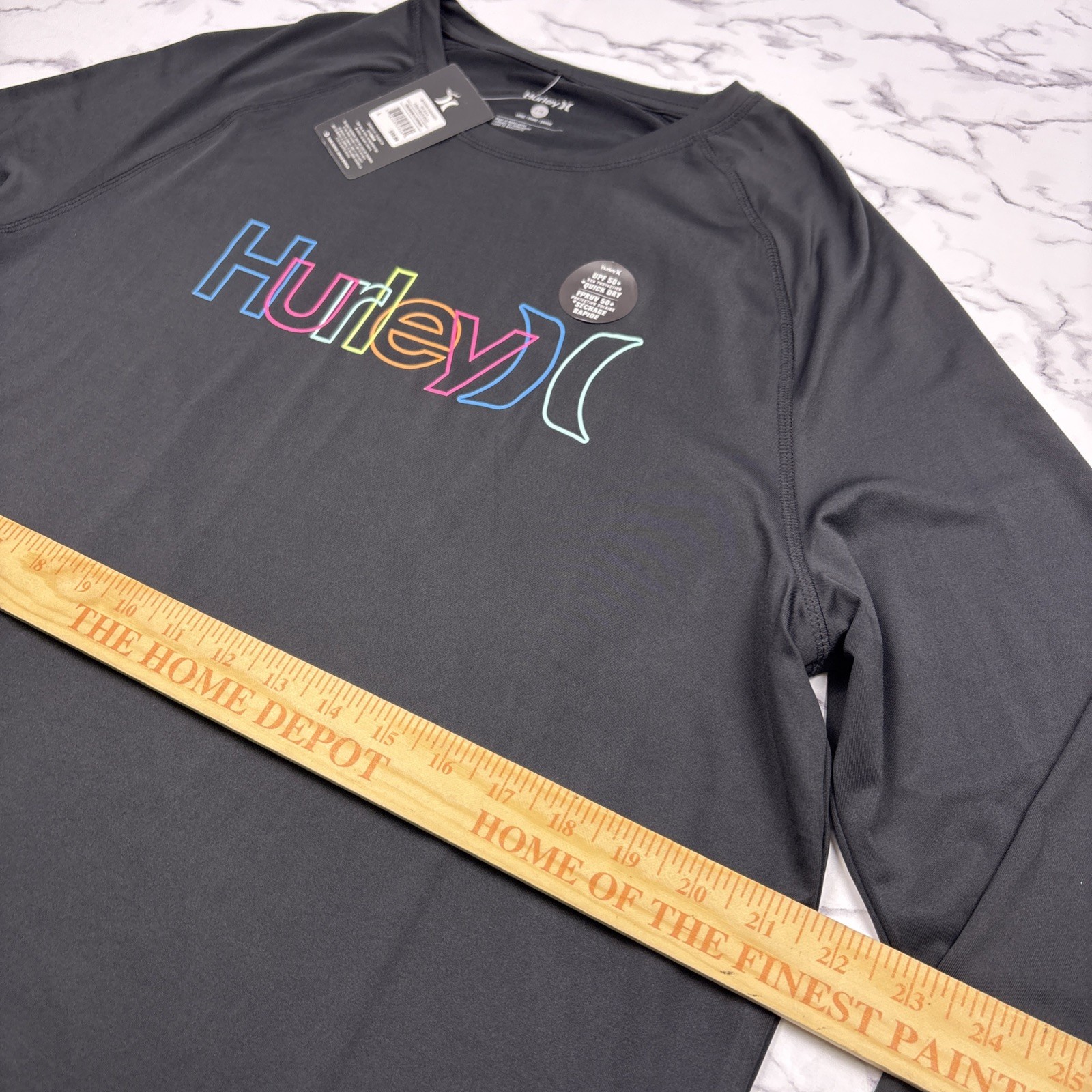Hurley Men's Crew Long Sleeve Quick Dry UPF 50+ Black Sz L Casual New with Tags gallery