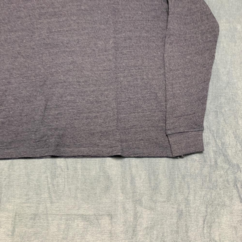 Lee Thermal Shirt Mens Large Charcoal Gray Waffle Knit Regular Fit Side Slit gallery