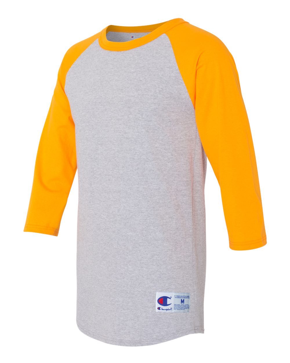 Champion Mens NEW Size S-3XL Tagless Tee ¾ Sleeve Baseball Raglan T-Shirt T137 gallery