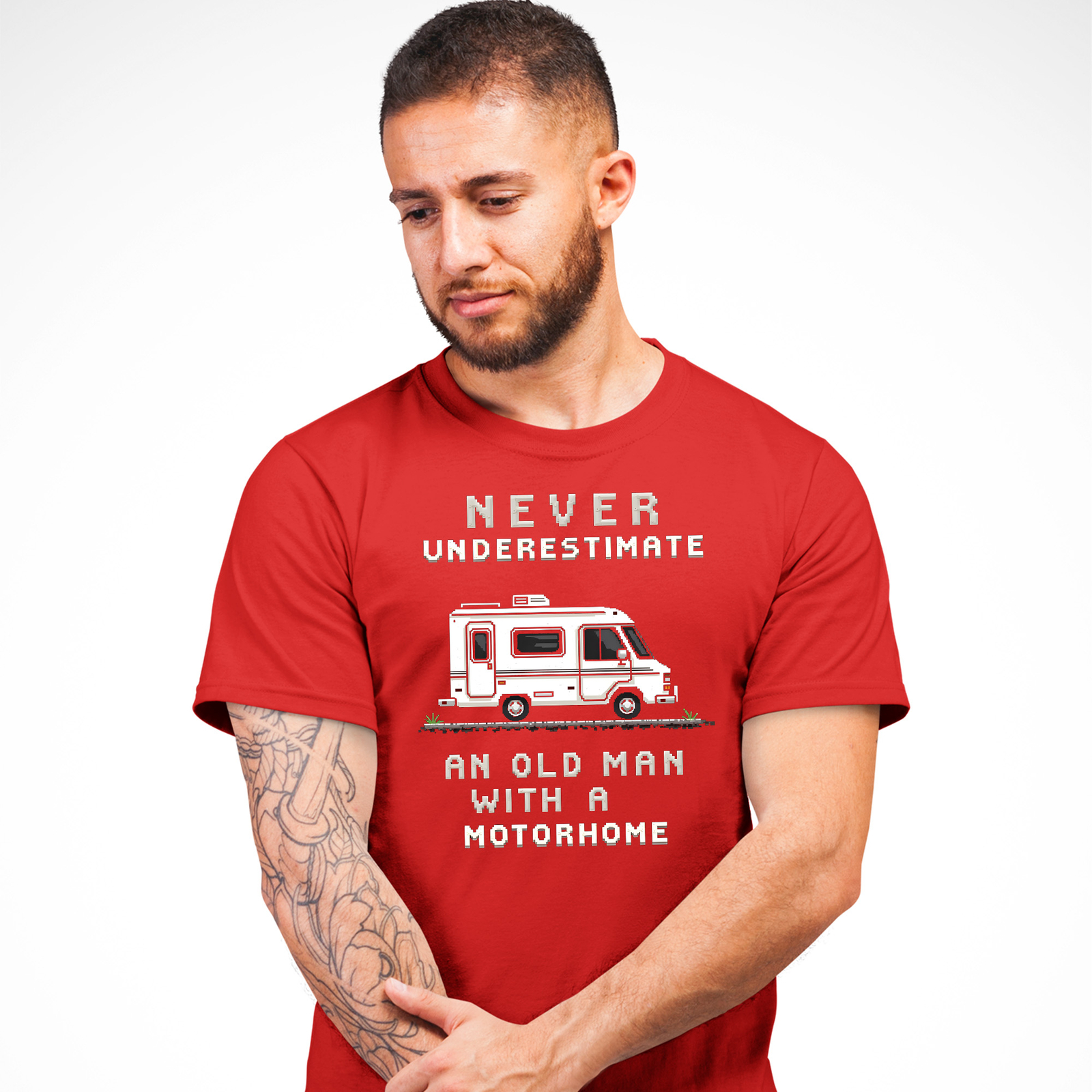 Funny Old Man Motorhome T Shirt Never Underestimate An Old Man With A Motorhome gallery