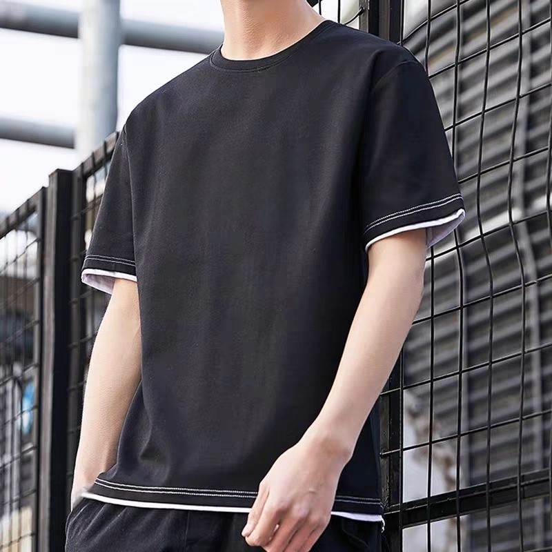 Universal Men's Polyester Fiber Plain Crew Neck Tee Short Sleeves T-Shirt M-3XL gallery