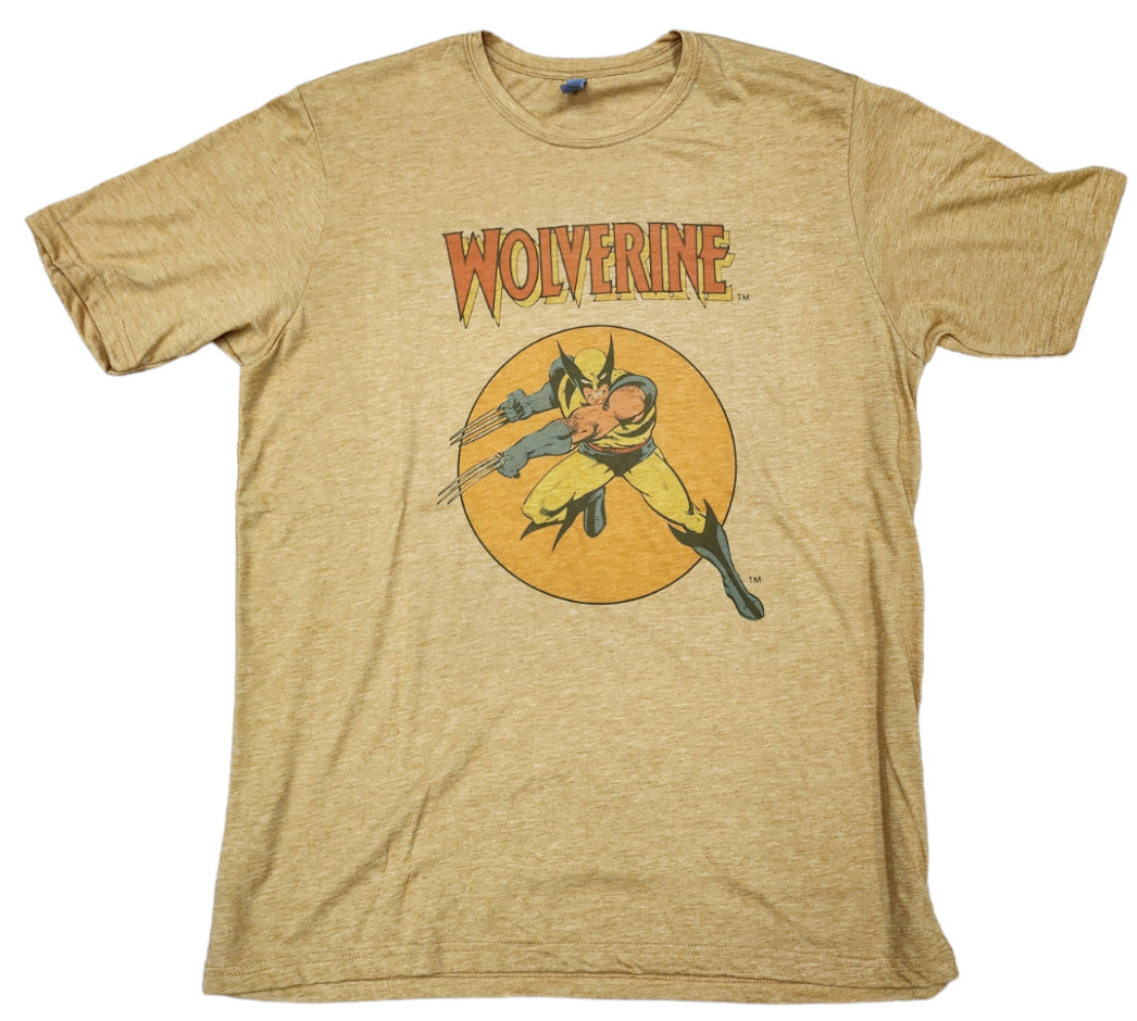Wolverine X-Men Marvel Comics Adult T-Shirt antique gold gallery