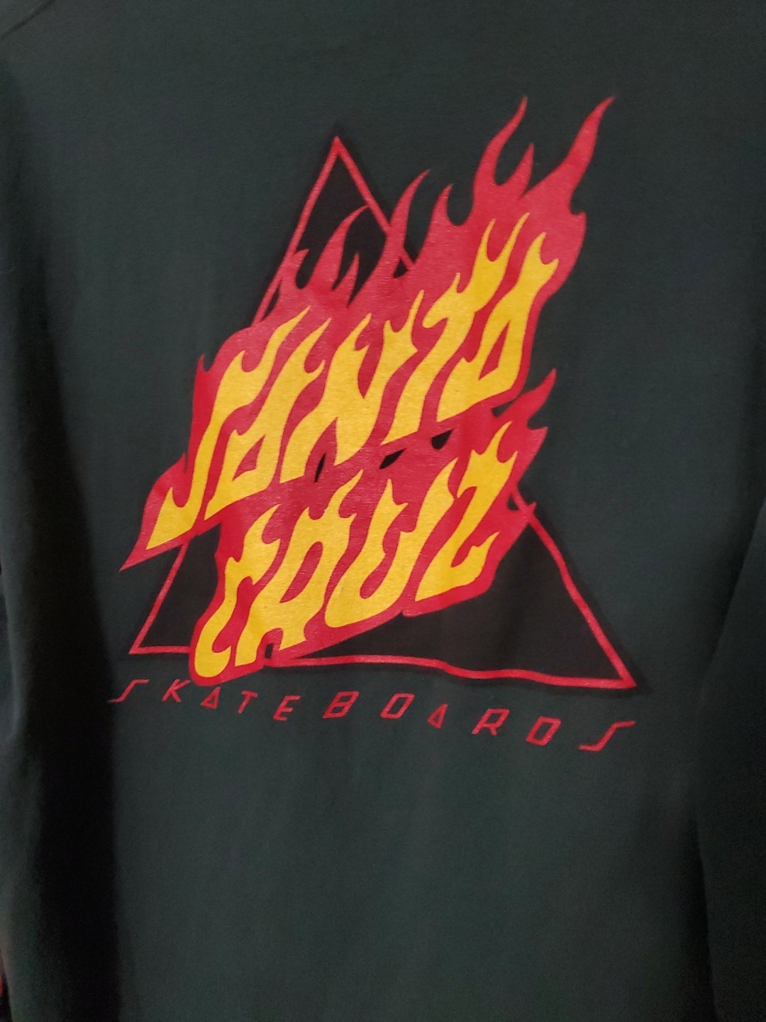 Santa Cruz Skateboards Longsleeve Green Flame Logo Large Shirt gallery