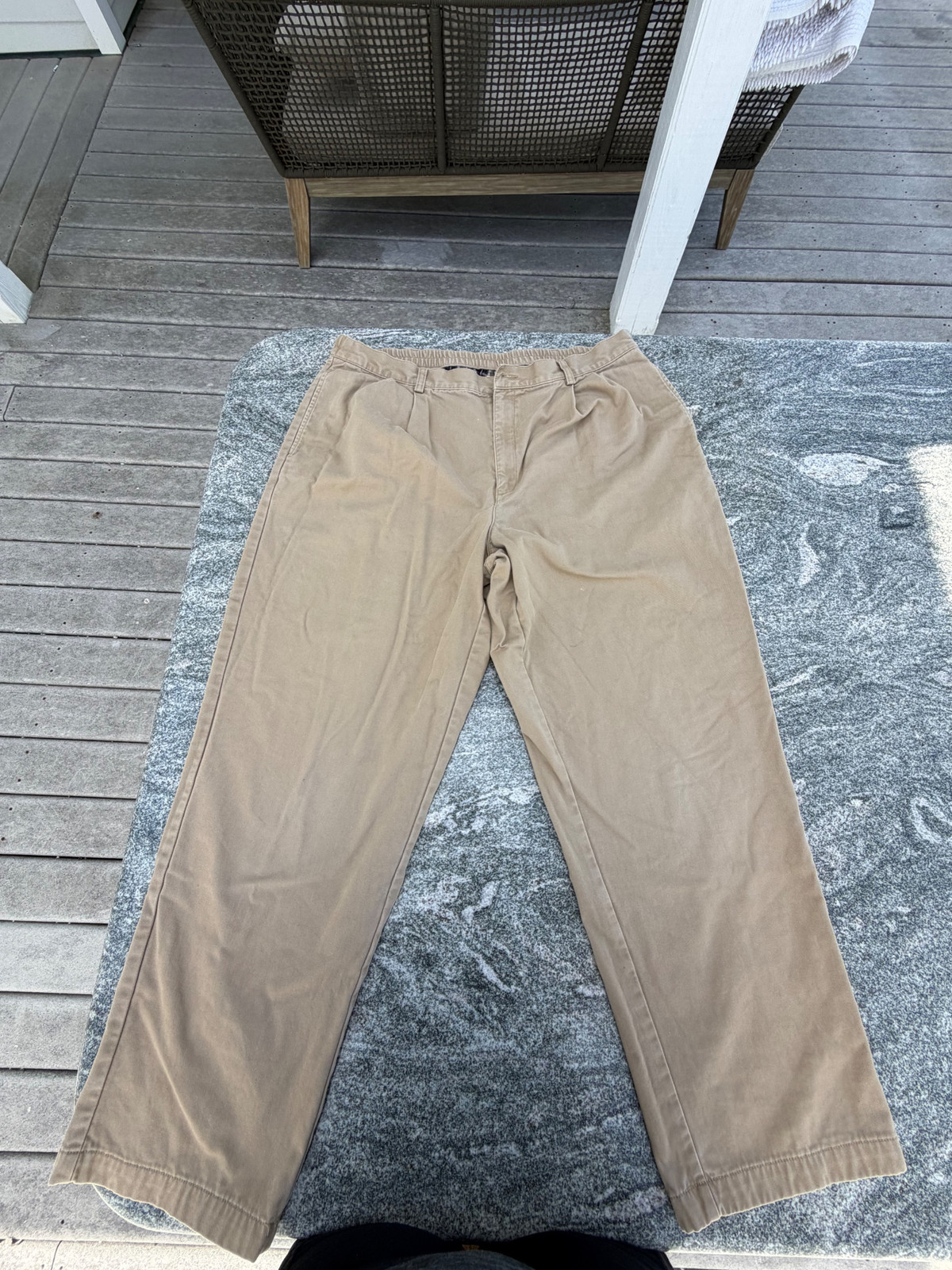 Vintage 1990s Yuppie Beige Cotton Trousers Unisex Sz N/A gallery