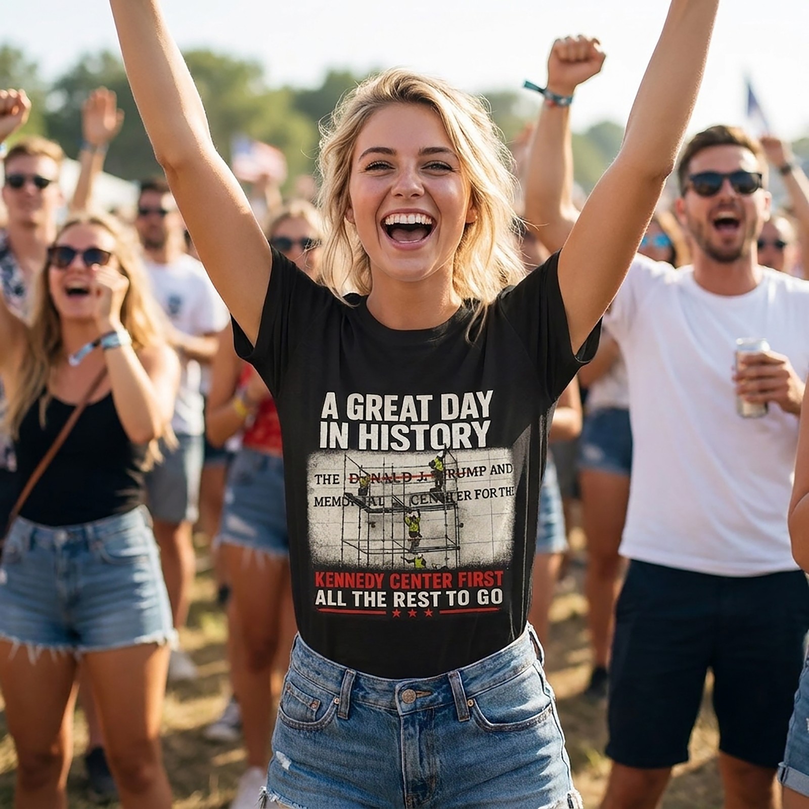 A Great Day in History T-Shirt | Kennedy Center Trump Name Removed gallery