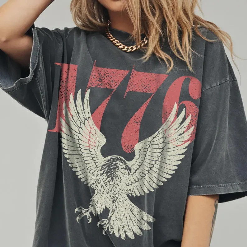 Retro 1776 Bald Eagle 250th Anniversary 4th of July T-shirt gallery