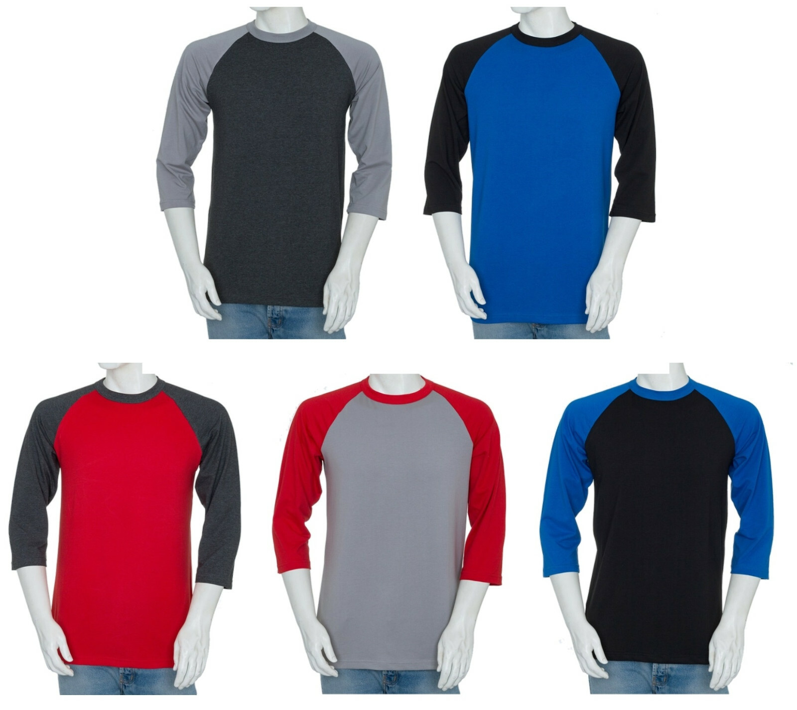 Styllion Big and Tall & Regular Size - Mens Raglan Baseball Shirts - RCQS gallery