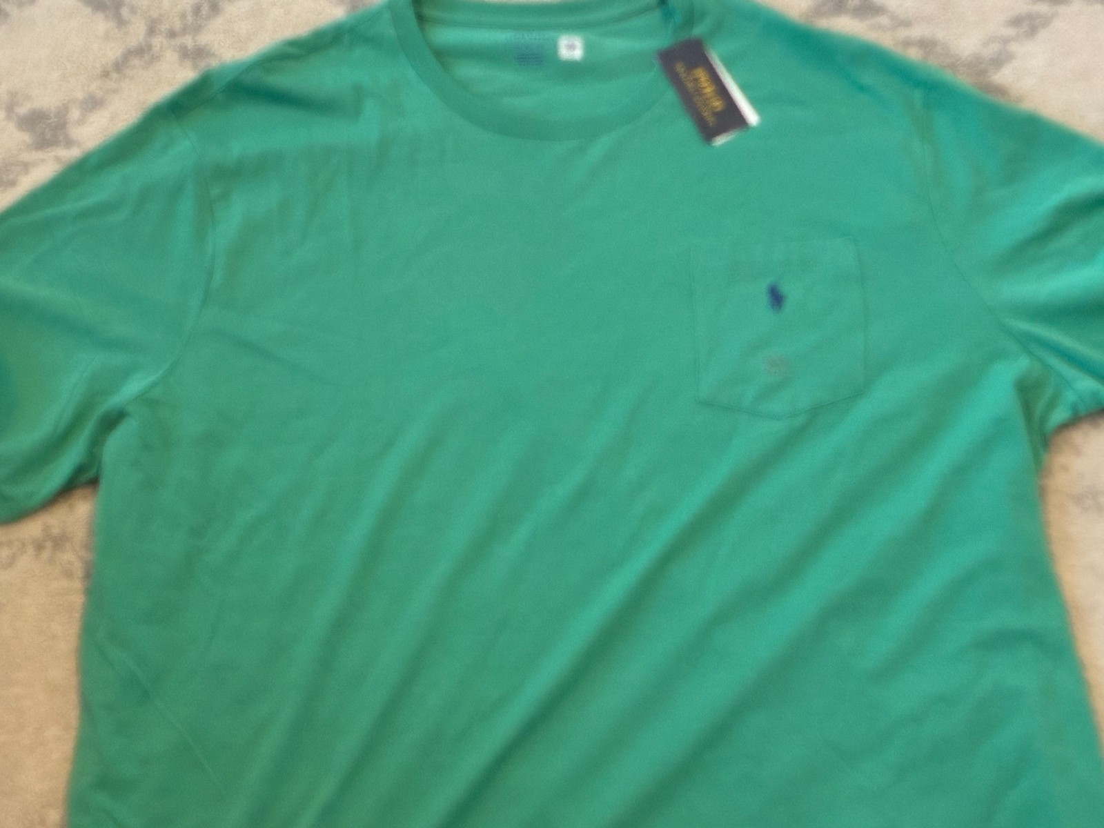 NWT Men's 4LT Polo Ralph Lauren Big & Tall Green Crew-Neck Pocket Shirt 4XL-T gallery