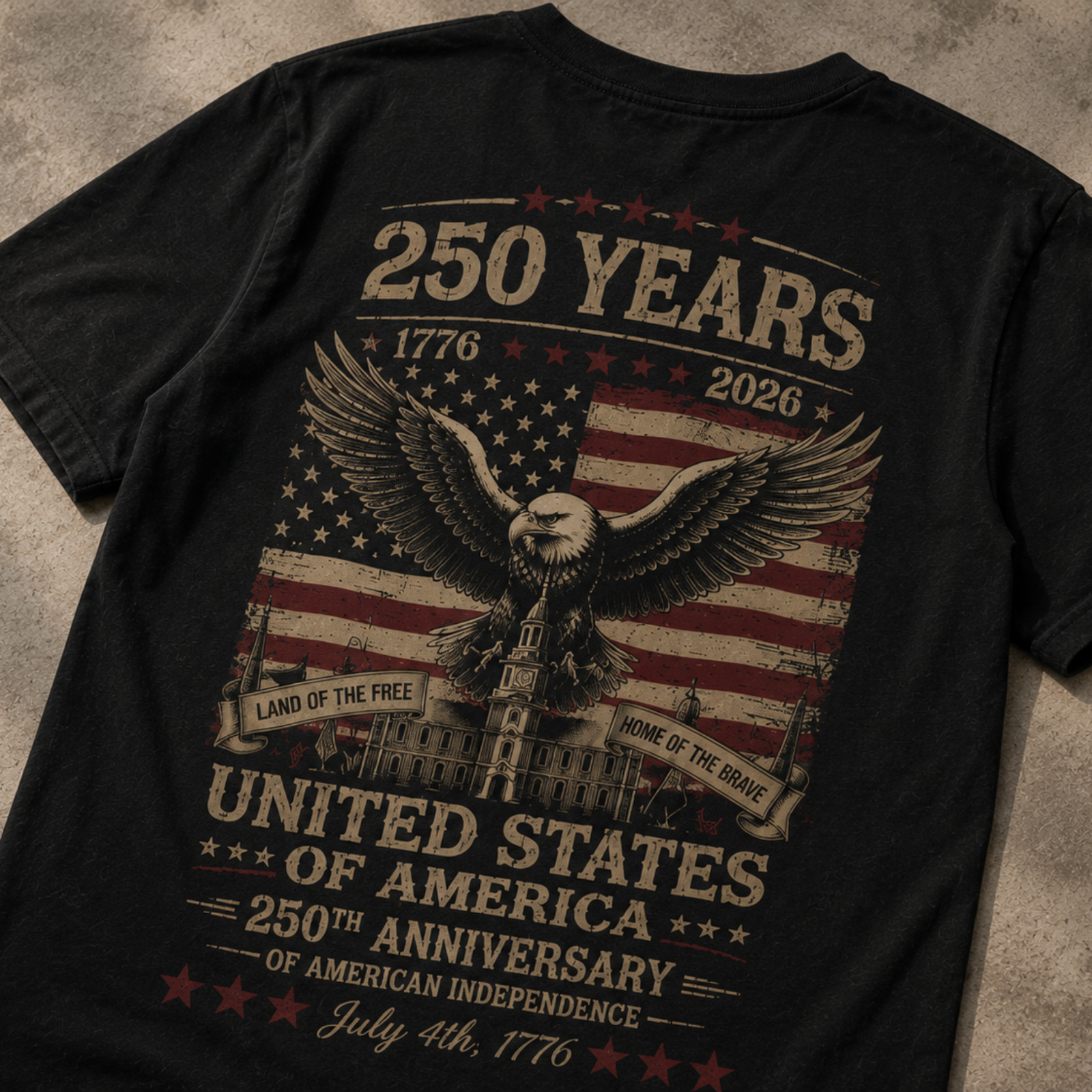 USA 250th Anniversary Shirt Men 1776 2026 American Flag Eagle Patriotic (S-5XL) gallery
