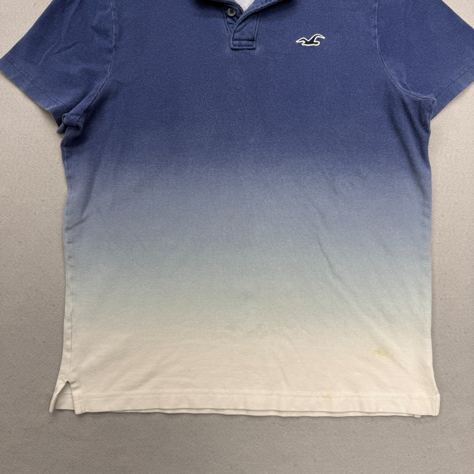 Hollister Blue Ombre Epic Flex Stretch Short Sleeve Polo Shirt Size L gallery