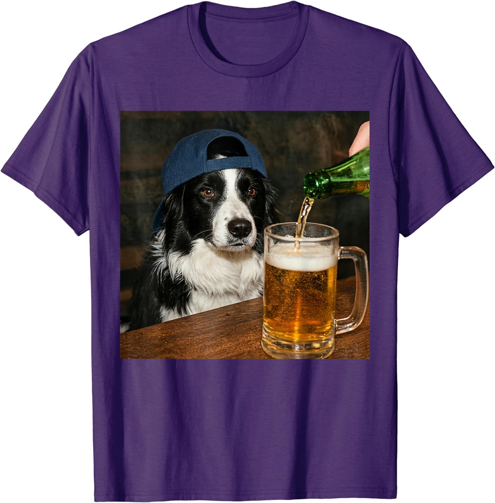 Border Collie Drinking Beer Funny Dog Meme T-Shirt gallery