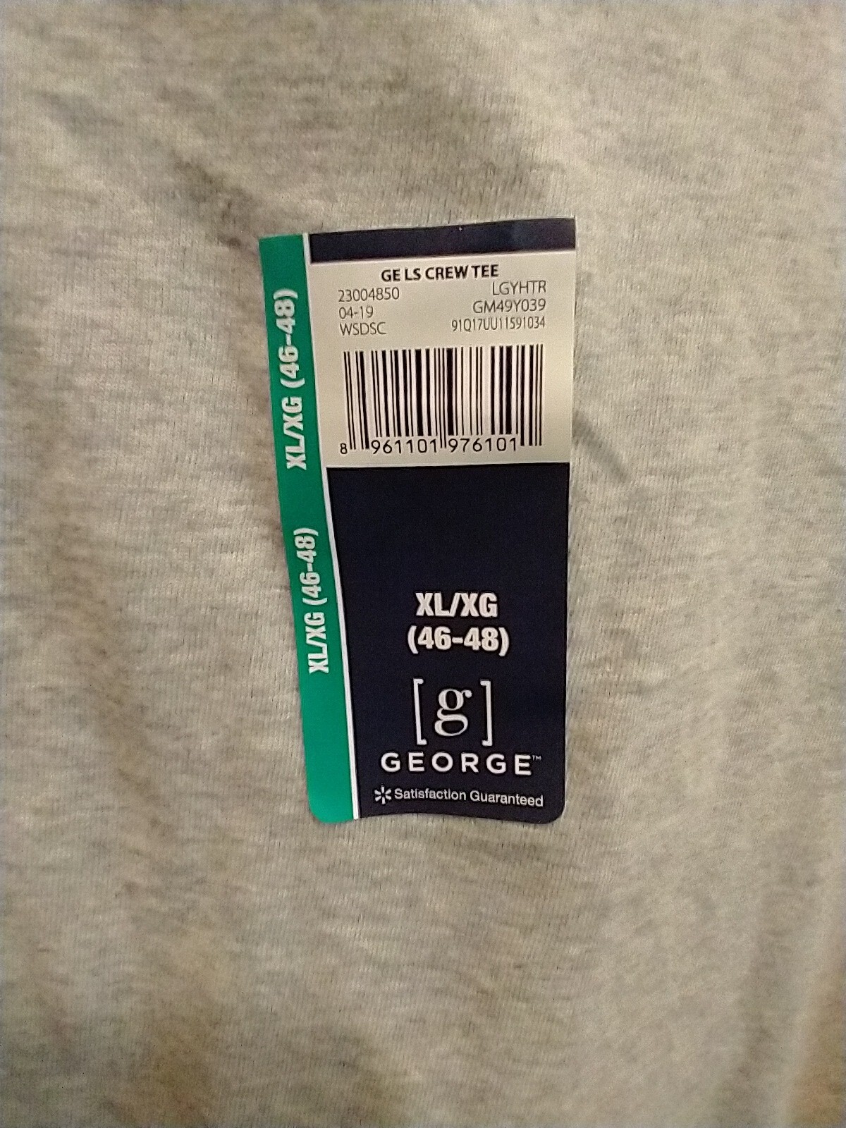 George Shirt Mens XL Gray Long Sleeve Cotton/polyester NWT knit cuffs gallery