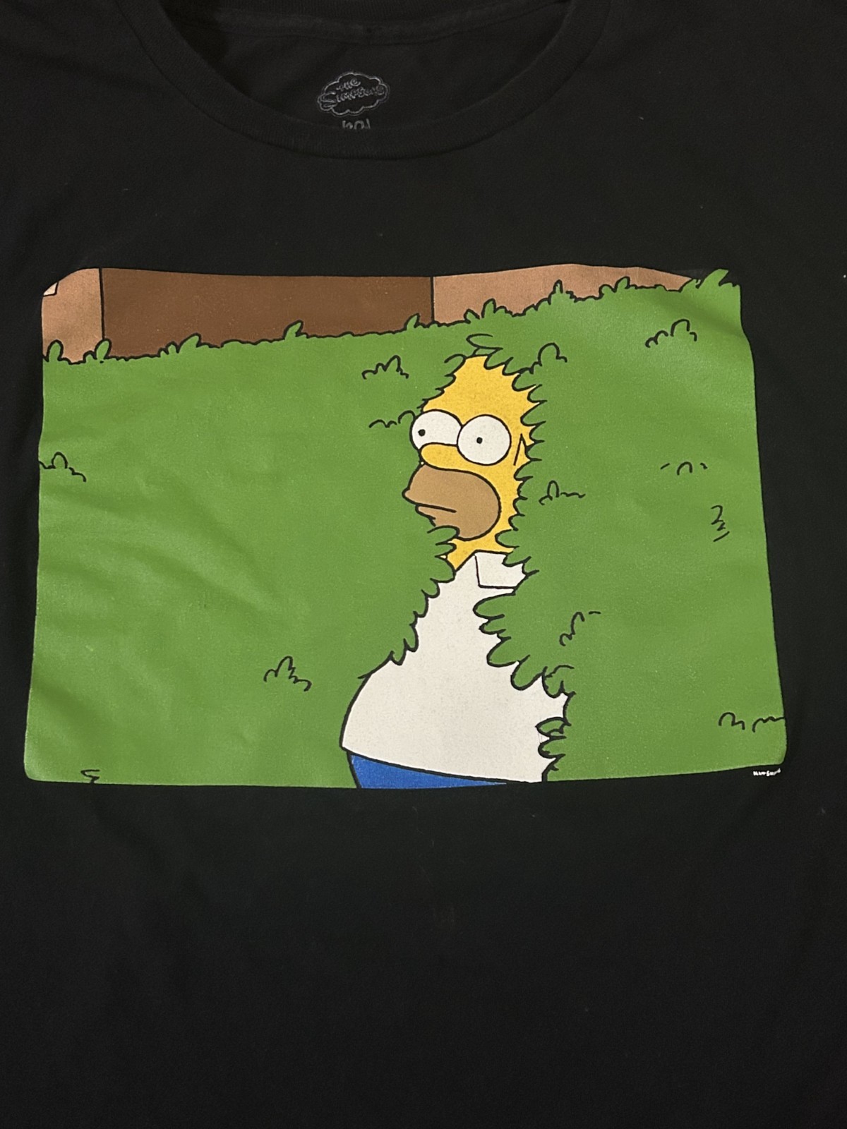 The Simpsons 20th Century Fox Homer in Bushes Meme Black Tshirt Size XXL gallery