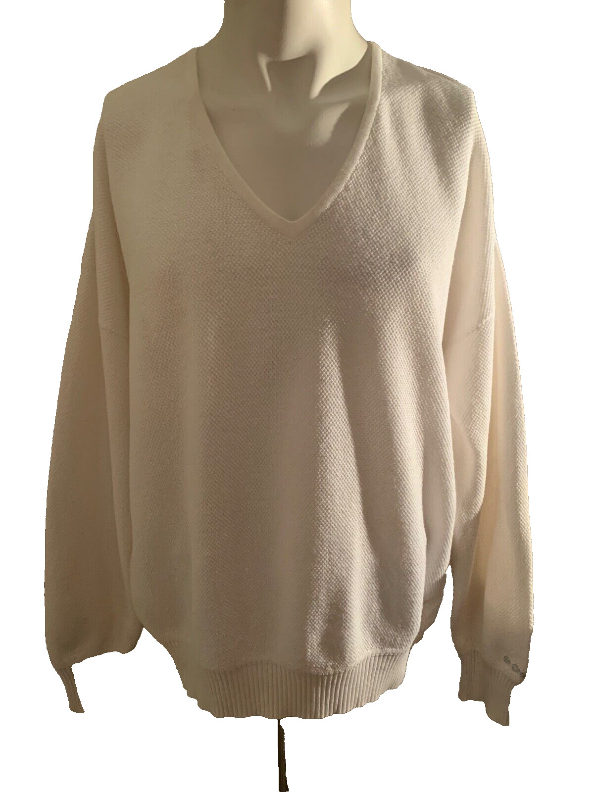 Saint Croix men's all seasons knit shirt heart shaped necklines color white L gallery