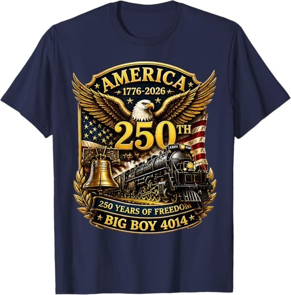 Big Boy 4014 Train Shirt America 250 Railroad Heritage Tee gallery