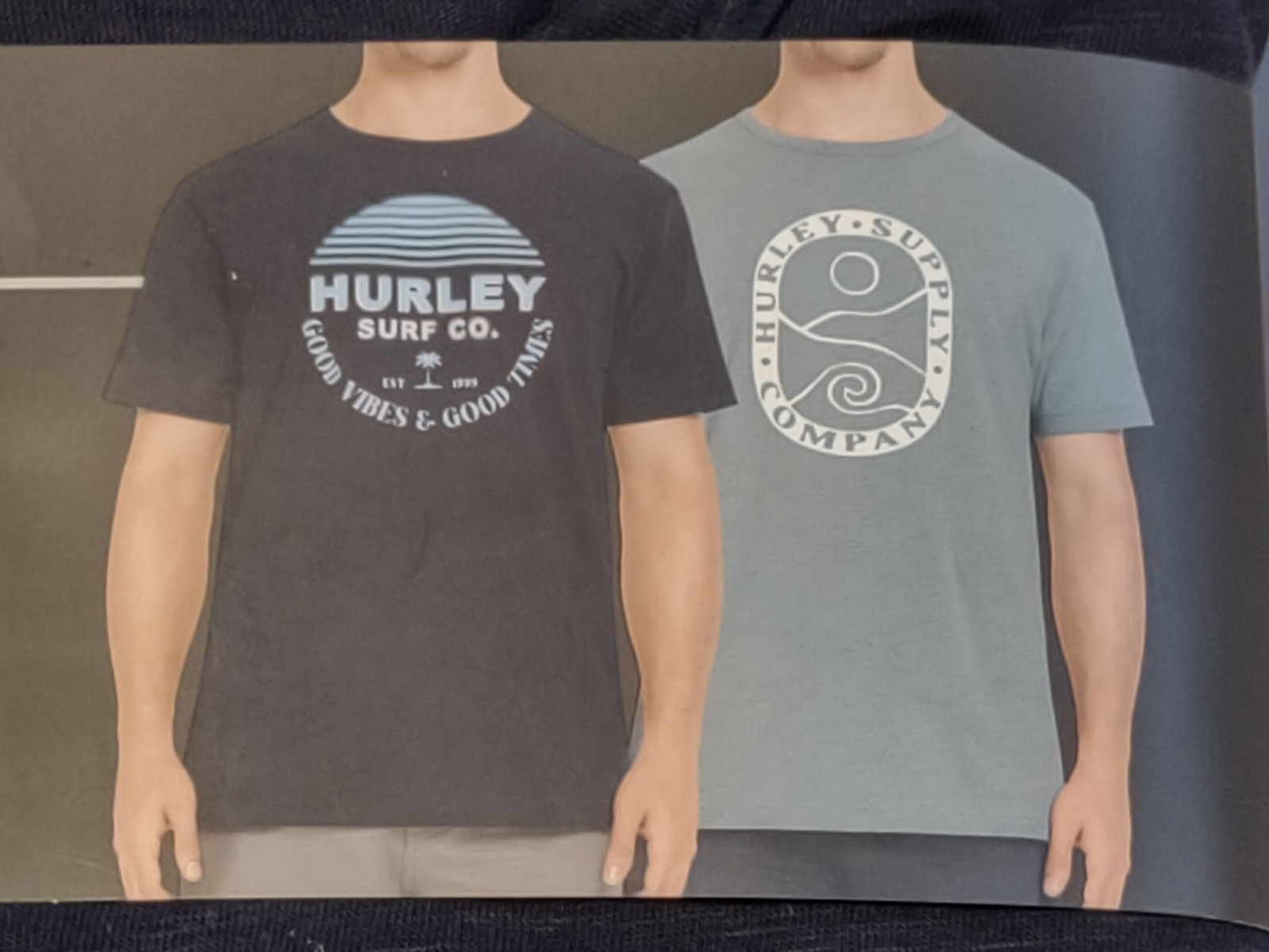 NWT - Hurley - 2 Pack Men's Graphic Tees - Dark & Light Blue - Medium gallery