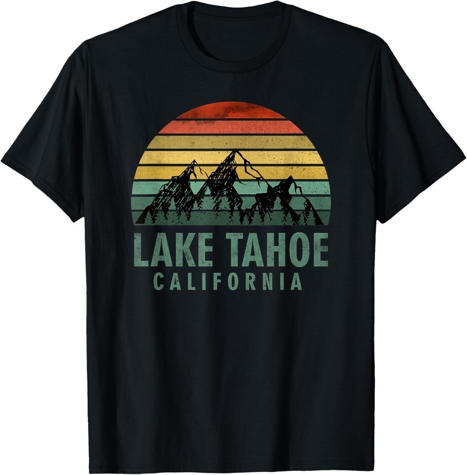Lake Tahoe California Vintage Mountains Hiking Camping Gift Unisex T-Shirt