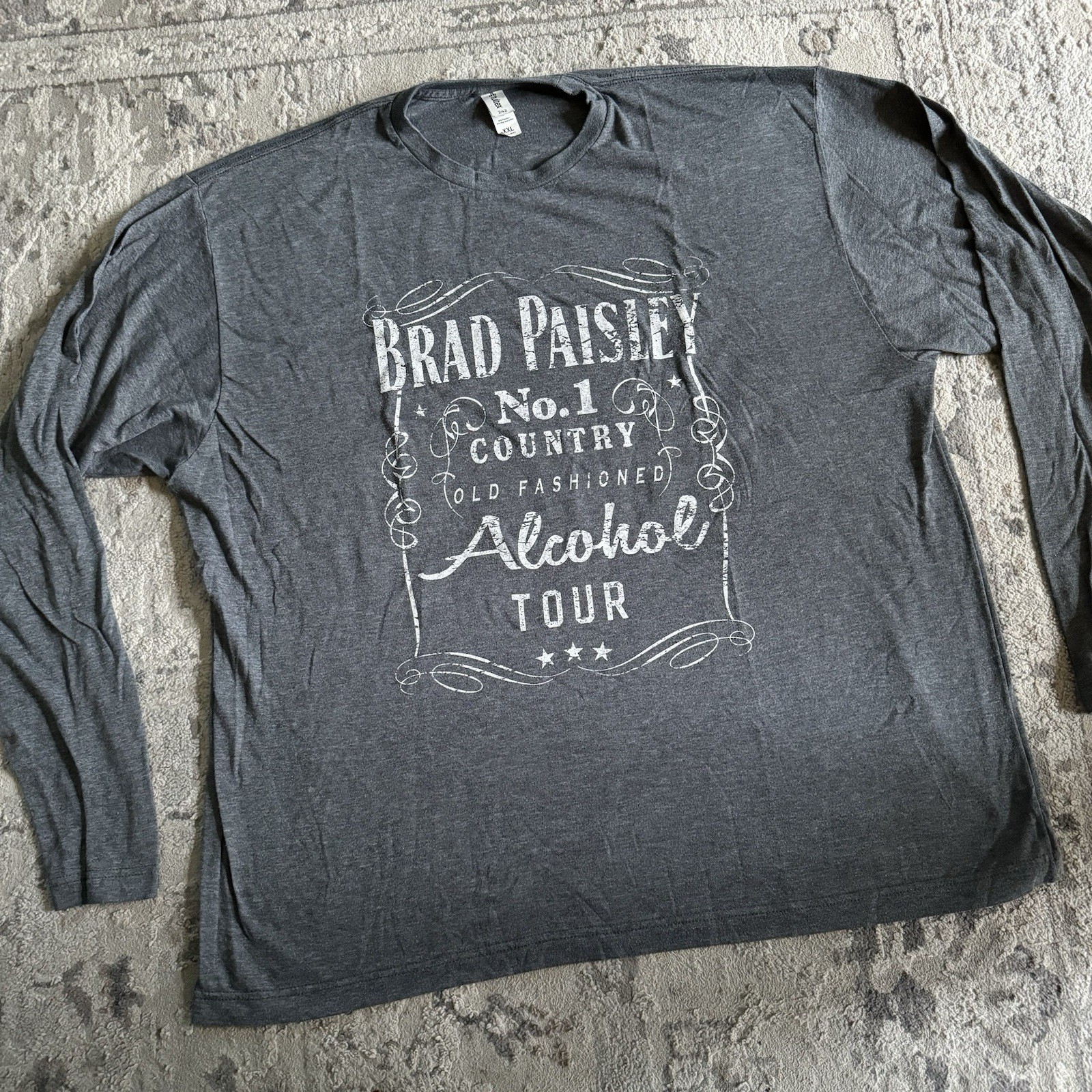 Brad Paisley Alcohol Tour Concert Long Sleeve Shirt Sz 2XL Gray gallery