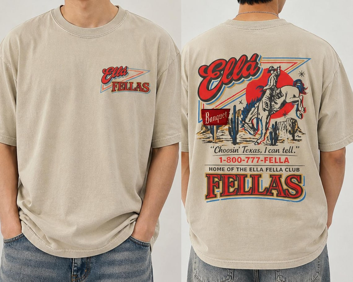 Ella's Fellas Club Shirt, Vintage Western Concert Graphic Tee, Ella Fella Club C gallery