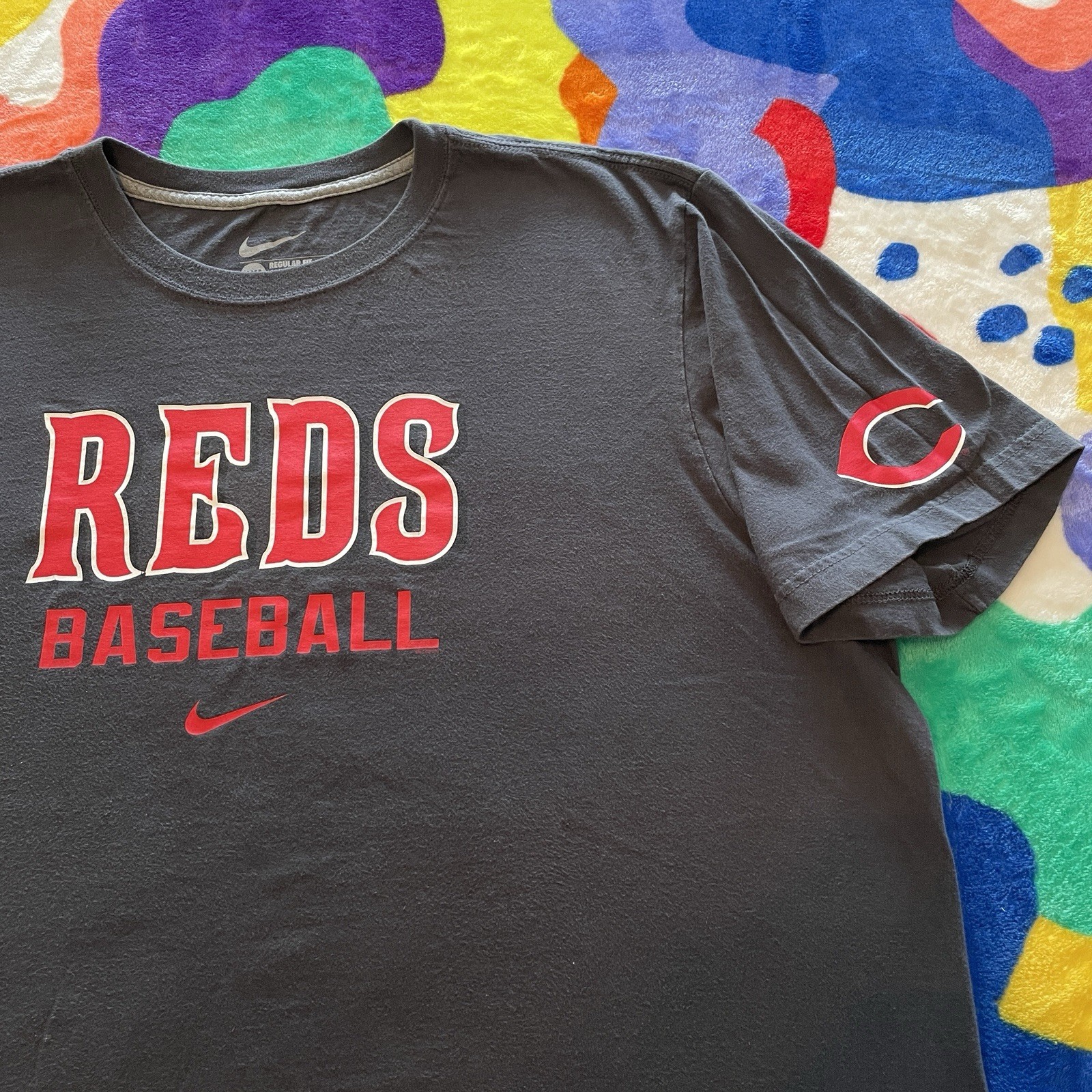 Nike Cincinnati Reds T-Shirt Men’s 2XL MLB Baseball Team C Logo Sportswear Gray gallery