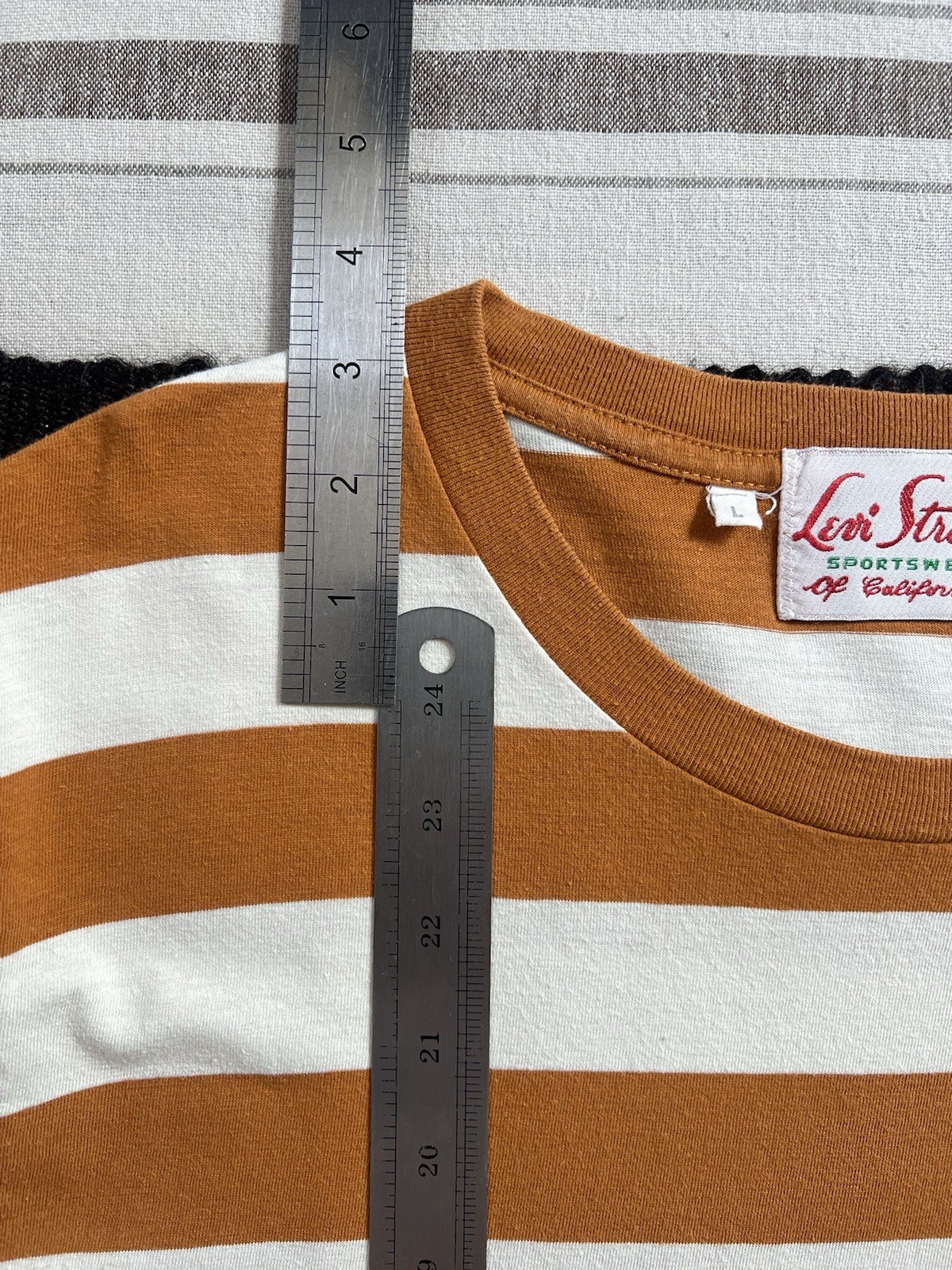 LVC T-Shirt L Breton Stripe 50s Sportswear Levi's Vintage Clothing Single Stitch gallery