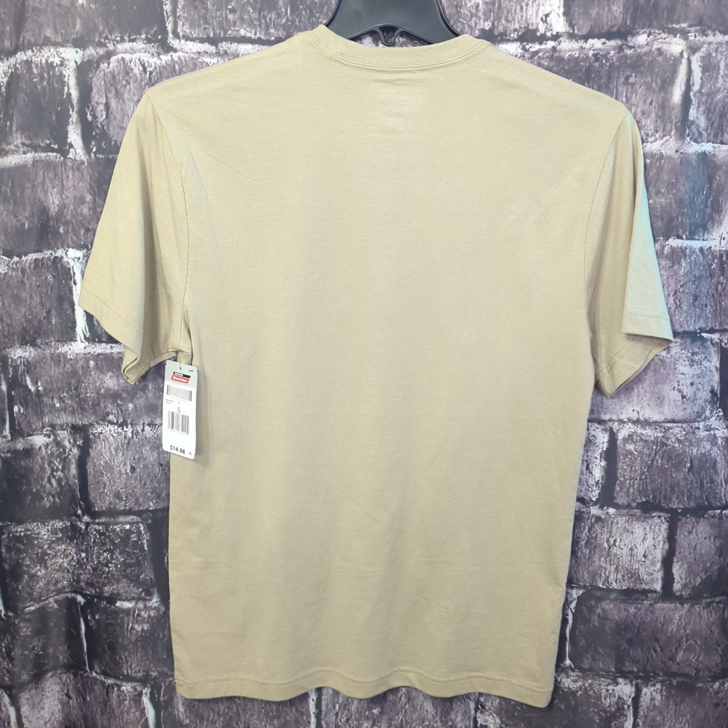 Genuine Dickies Graphic Logo Short Sleeve Men's Size S T-Shirt Light Tan NWT! gallery