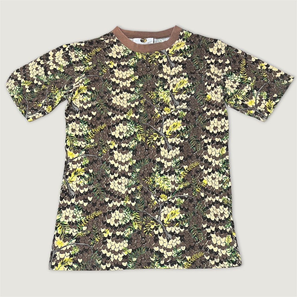 Vintage Diamondback Brown Green Camouflage Camo Snakeskin Pocket T-Shirt Large