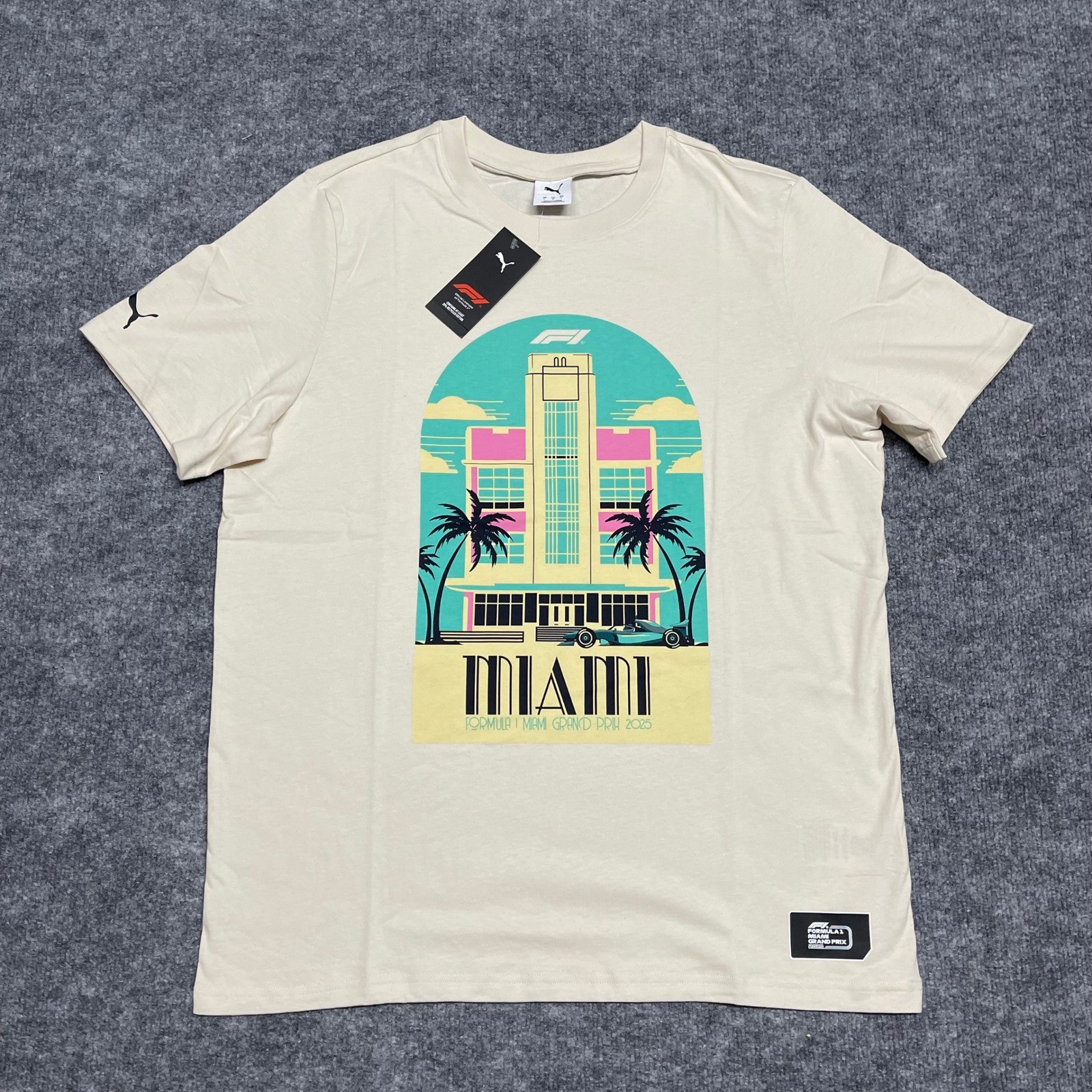 Formula 1 Shirt Mens Cream Large Miami Grand Prix 2025 F1 Puma Alpine Snow gallery