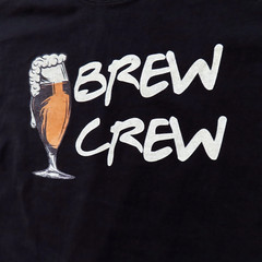 Brew Crew T-Shirt Mens Large Black Short Sleeve Graphic Wedding Party Outdoor