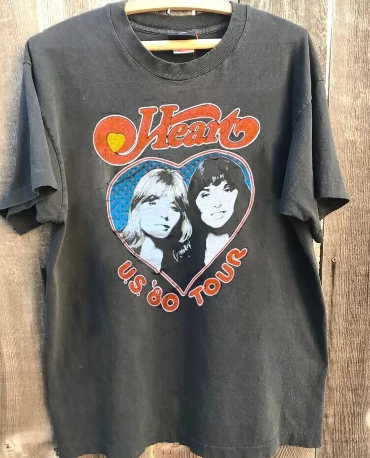Heart Band Shirt, Heart Band Basic Charcoal Unisex T-shirt Reprint S-5XL gallery