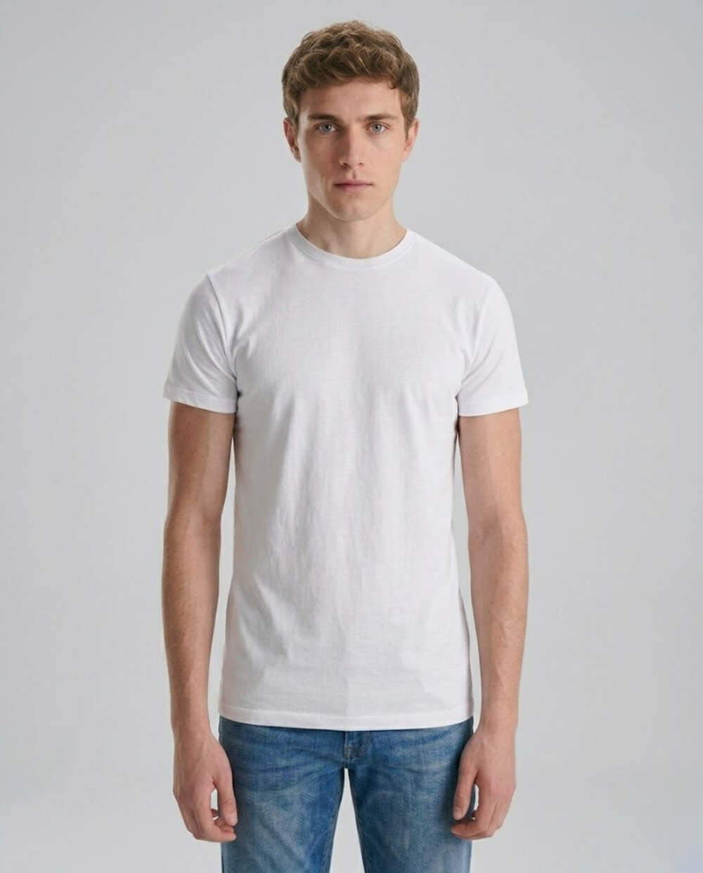 5-piece set white men's T-shirt economy pack, 100% cotton round neck short sleeve M-XXL Roly Atomic gallery