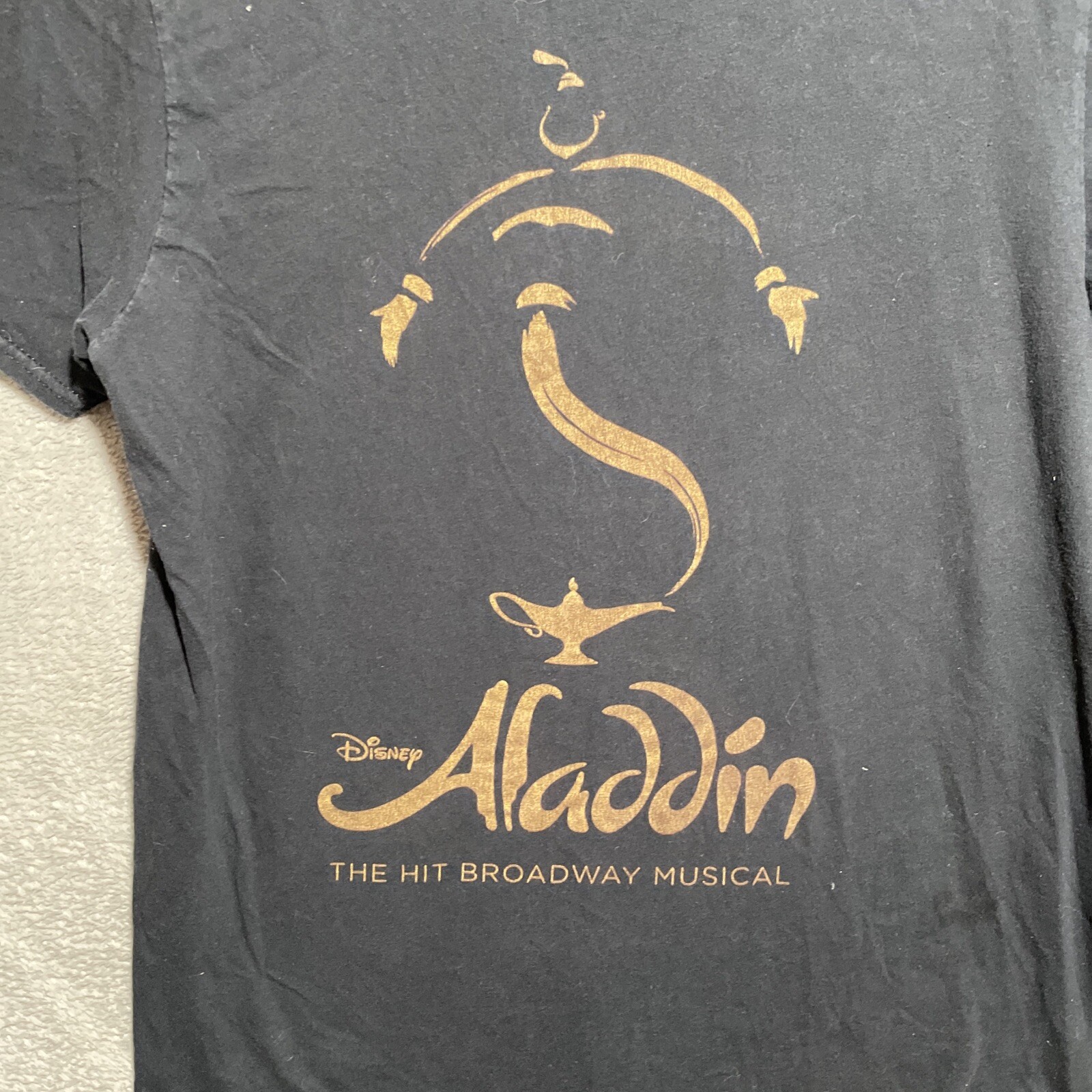 Disney Adult Aladdin Play Shirt Geometric Black Medium Cotton Short Sleeve gallery