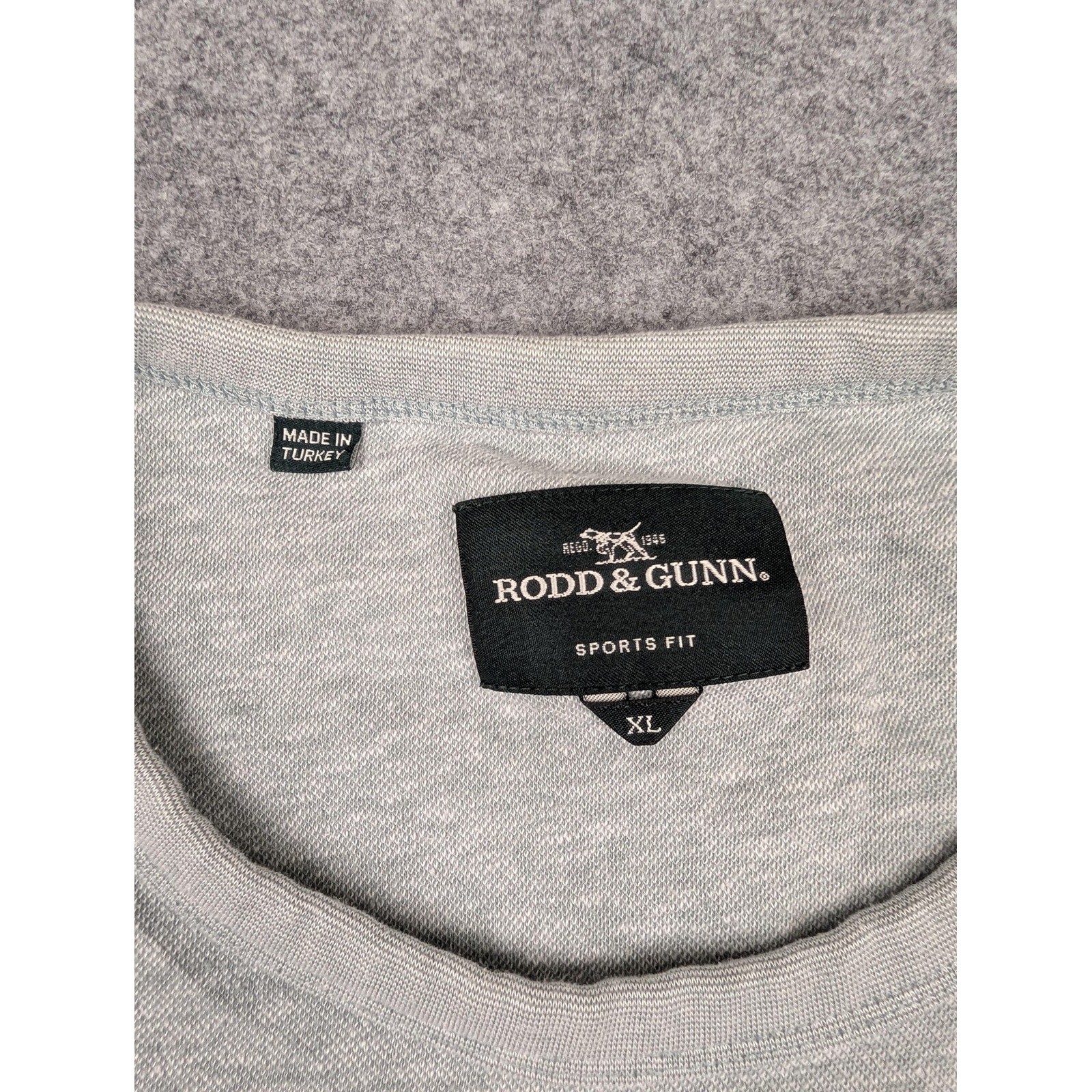 Rodd & Gunn Shirt Mens XL Gray Cotton Linen Crew Neck Short Sleeve Tee gallery