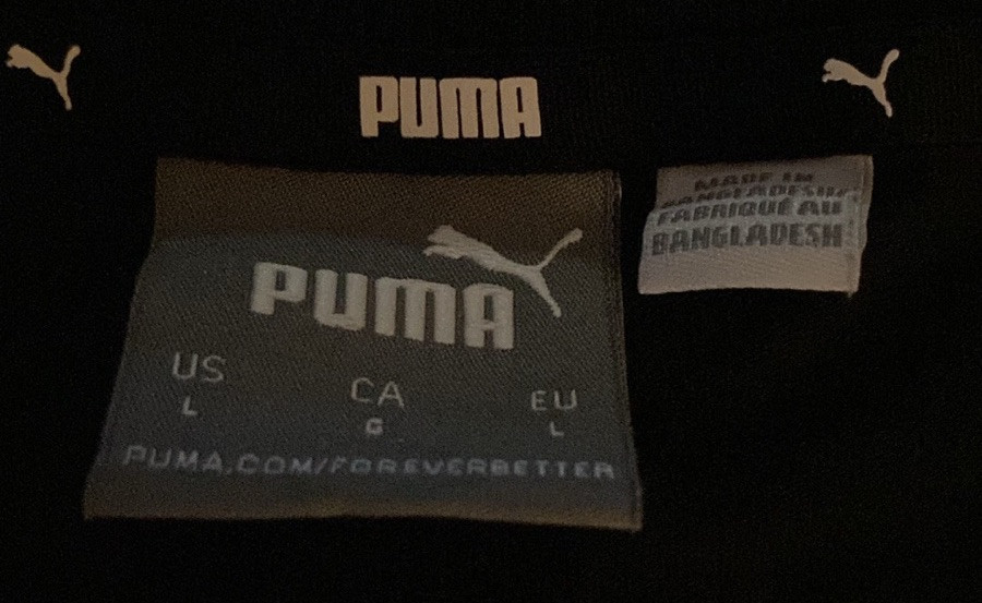 Puma Blue and Black Colorblocked Logo Athletic T-Shirt (sz L) gallery