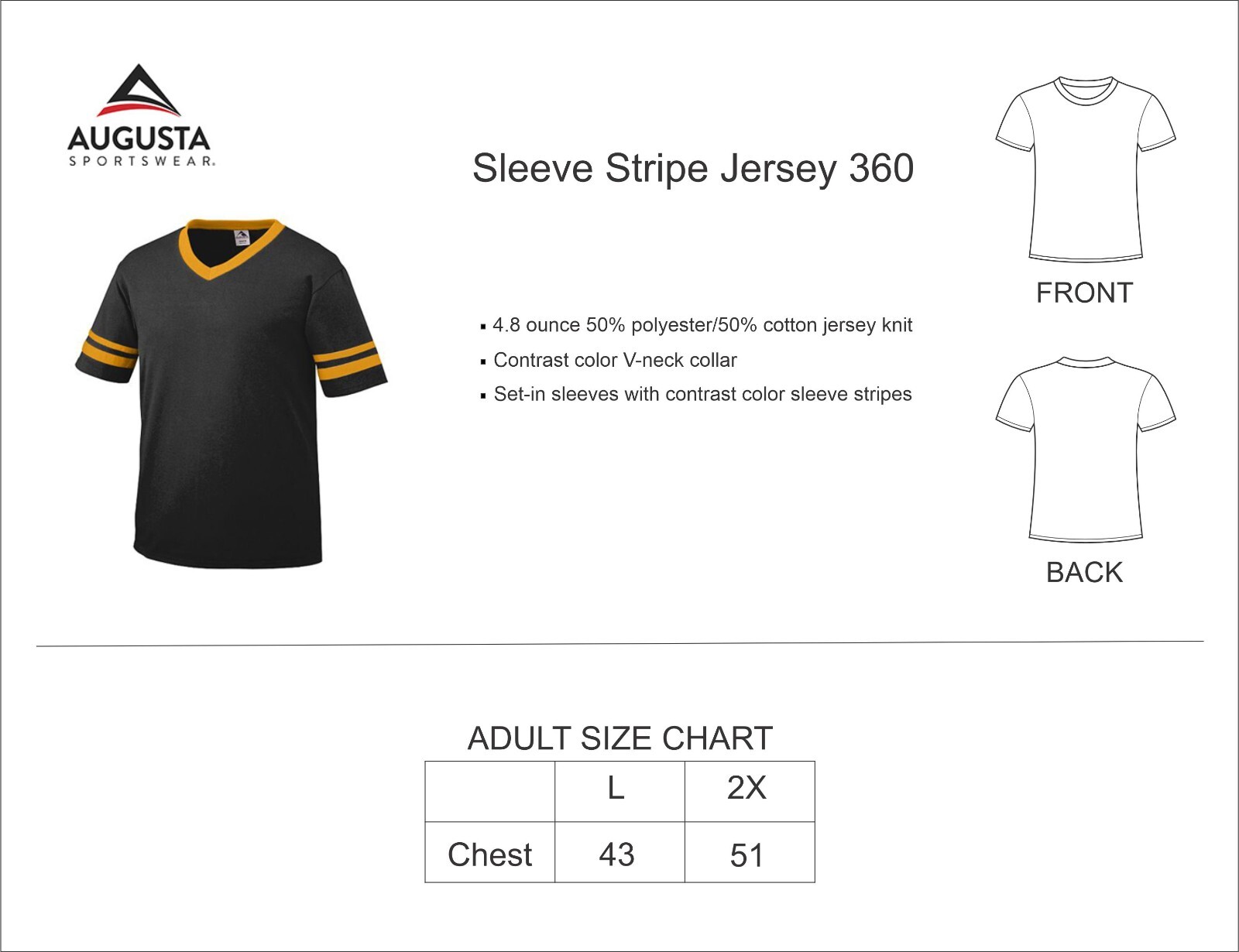 Augusta Sportswear Sleeve Stripe Jersey - 360 gallery