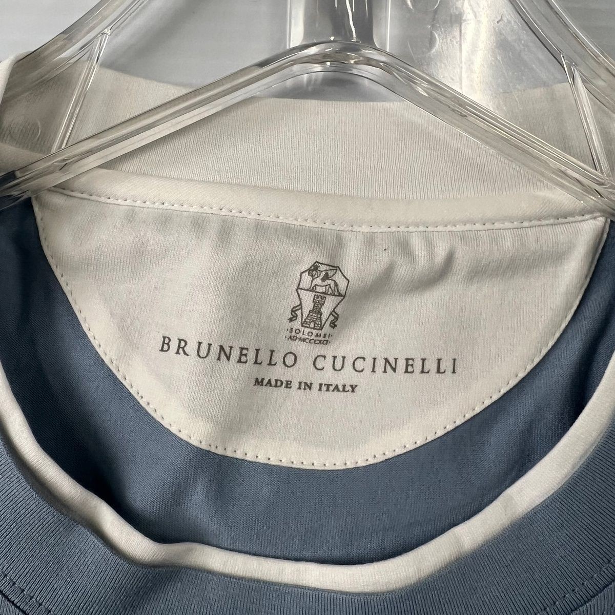 BRUNELLO CUCINELLI Cotton Crewneck T-shirt Men's Size M Light Blue gallery