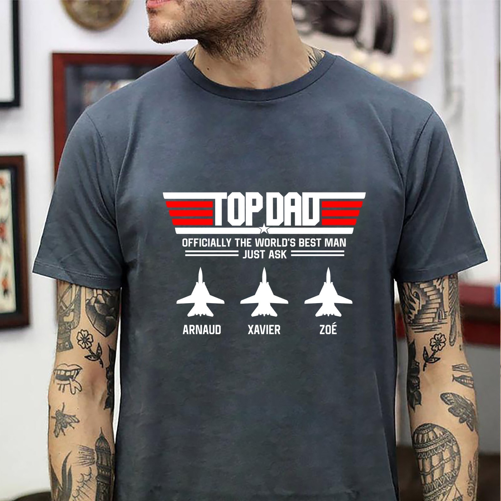 Custom Top Dad Tee, Official The World’s Best Dad Tee, Father’s Day Gift