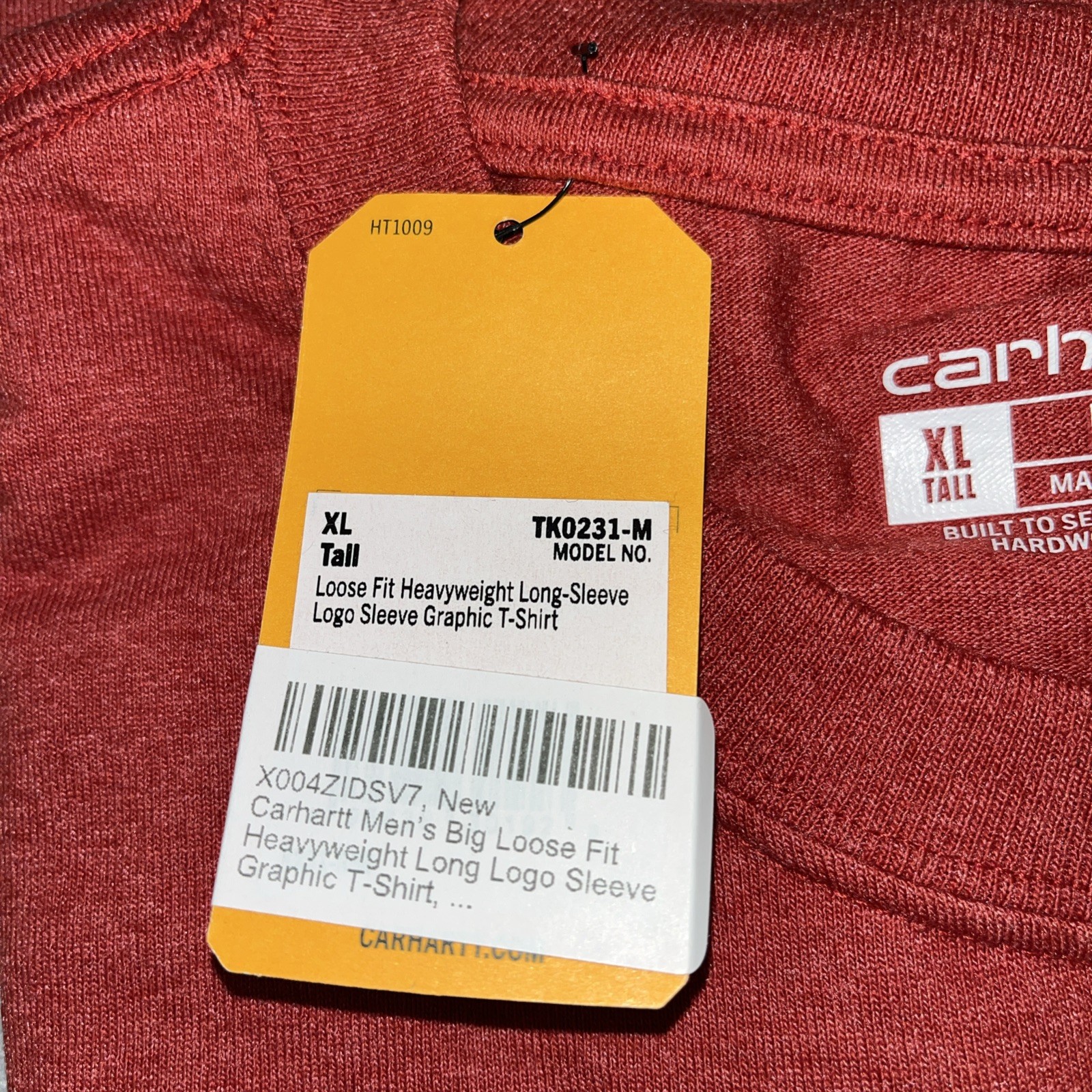 CARHARTT Loose Fit Heavyweight Long-Sleeve Logo Sleeve Graphic Size XL-Tall gallery