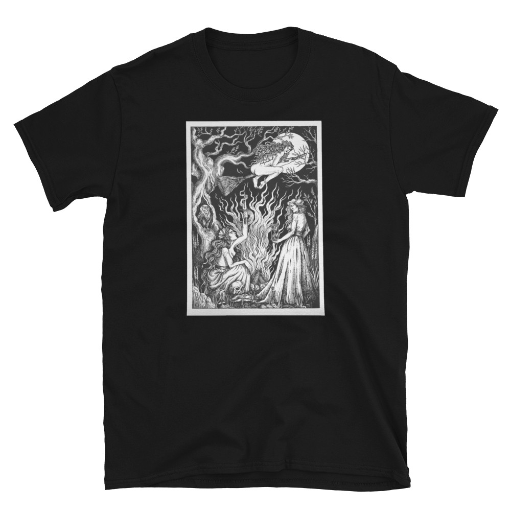 Witchcraft Occult Gothic Witch Moon Baphomet Horror Pagan T-Shirt Tee