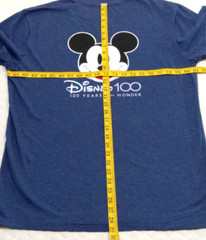 Disney Mickey Mouse Men’s Large T-Shirt 100 Years Of Wonder Logo Heather Blue