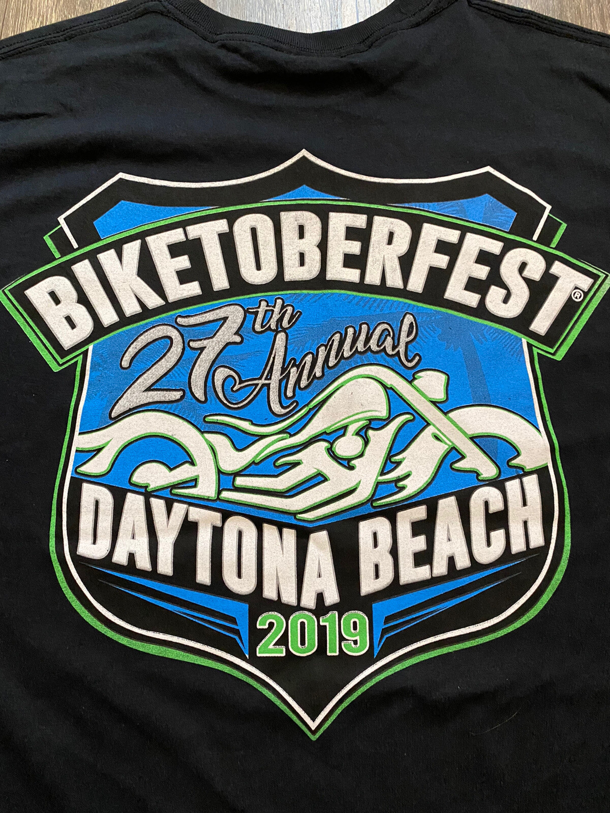 Men’s Daytona Beach, FL Biketoberfest 2019 Bike Week Black T-Shirt – Size L