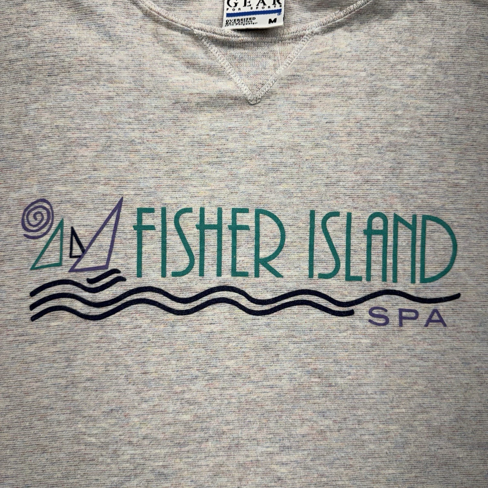 Fisher Island Spa Club Gym Gear M Sweatshirt Miami Beach Rare 80s Made In USA gallery