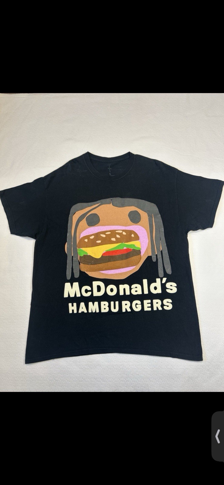 Travis Scott McDonalds Meal Shirt Large Cactus Jack 2020 Graphic Tee Black