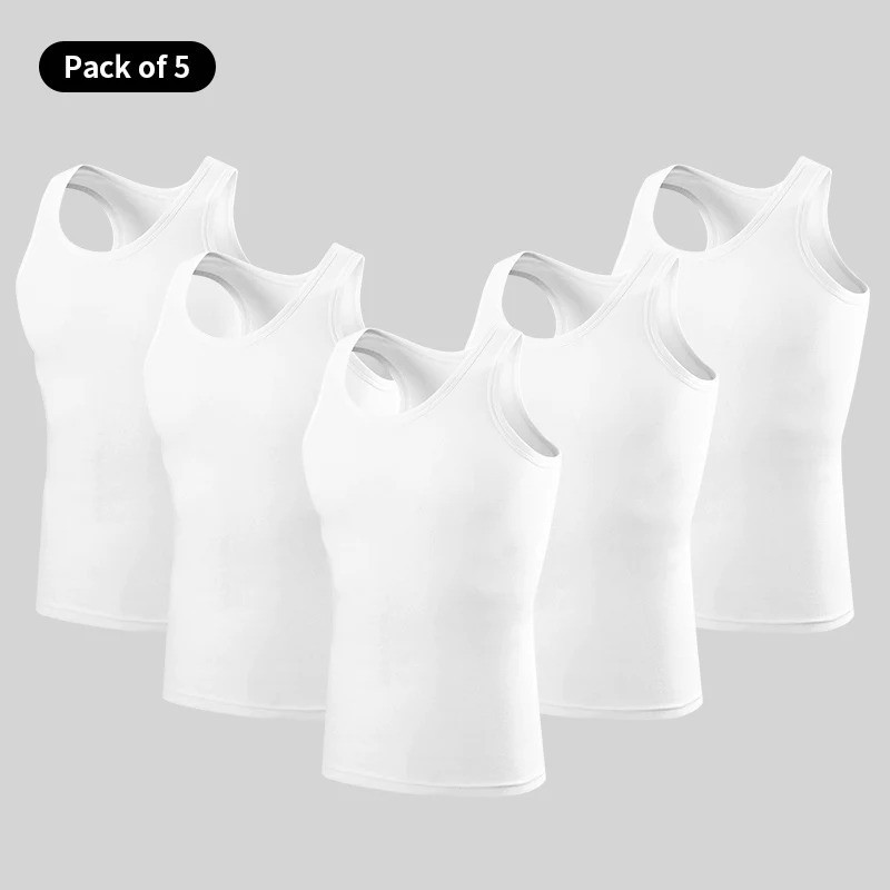 1-5 Pack Men 100% Cotton Tagless Ribbed Tank Top A-Shirt Wife Beater Undershirt gallery