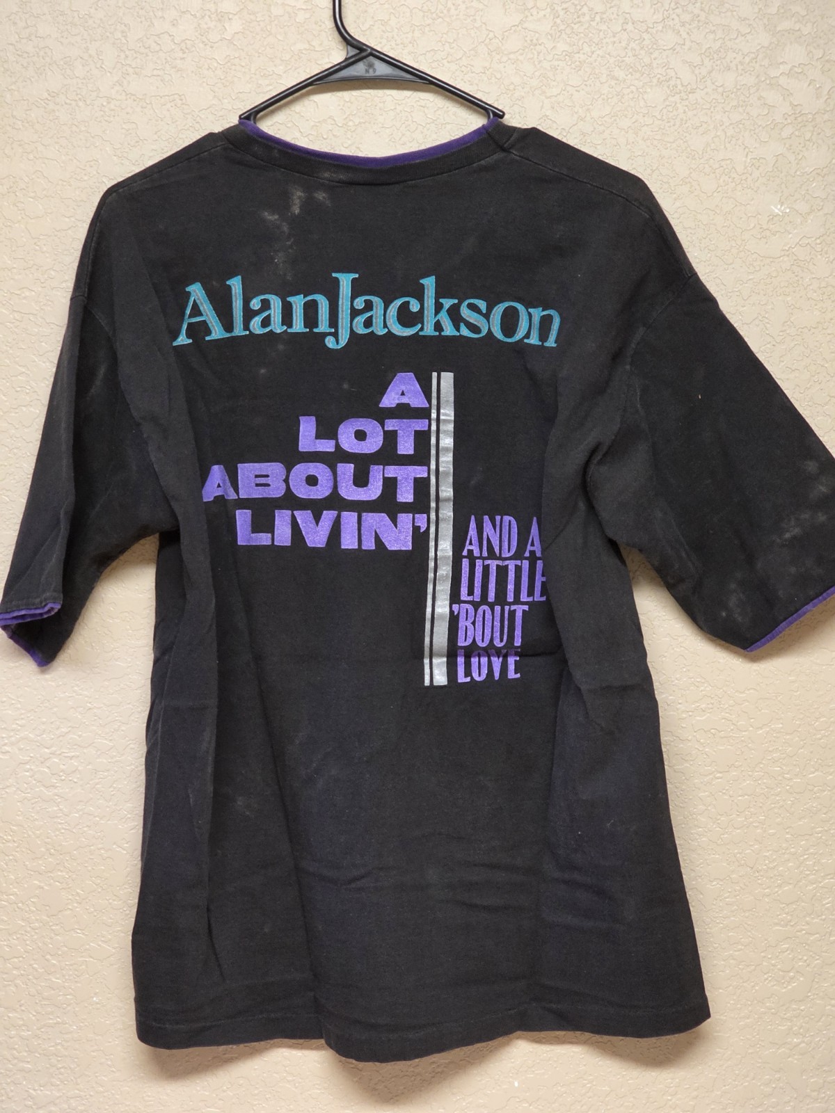 Vintage Alan Jackson On Tour Shirt 1992 "A Lot About Livin" Adult Large See Pics gallery